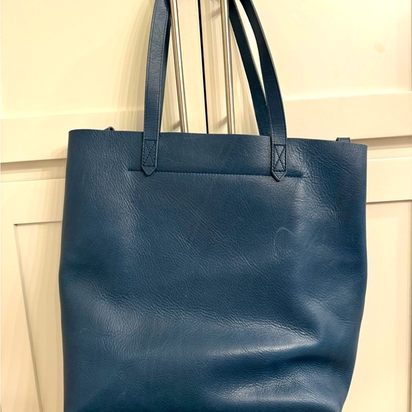 Madewell Navy Convertible Tote Crossbody measures 12 by 14 inches. - Picture 2 of 3